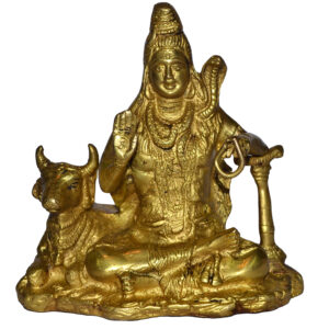 Lord Shiva Idol In Brass Hindu Religious God Sculpture