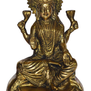 Godess Laxmi Idol In Brass Hindu Religious God Sculpture