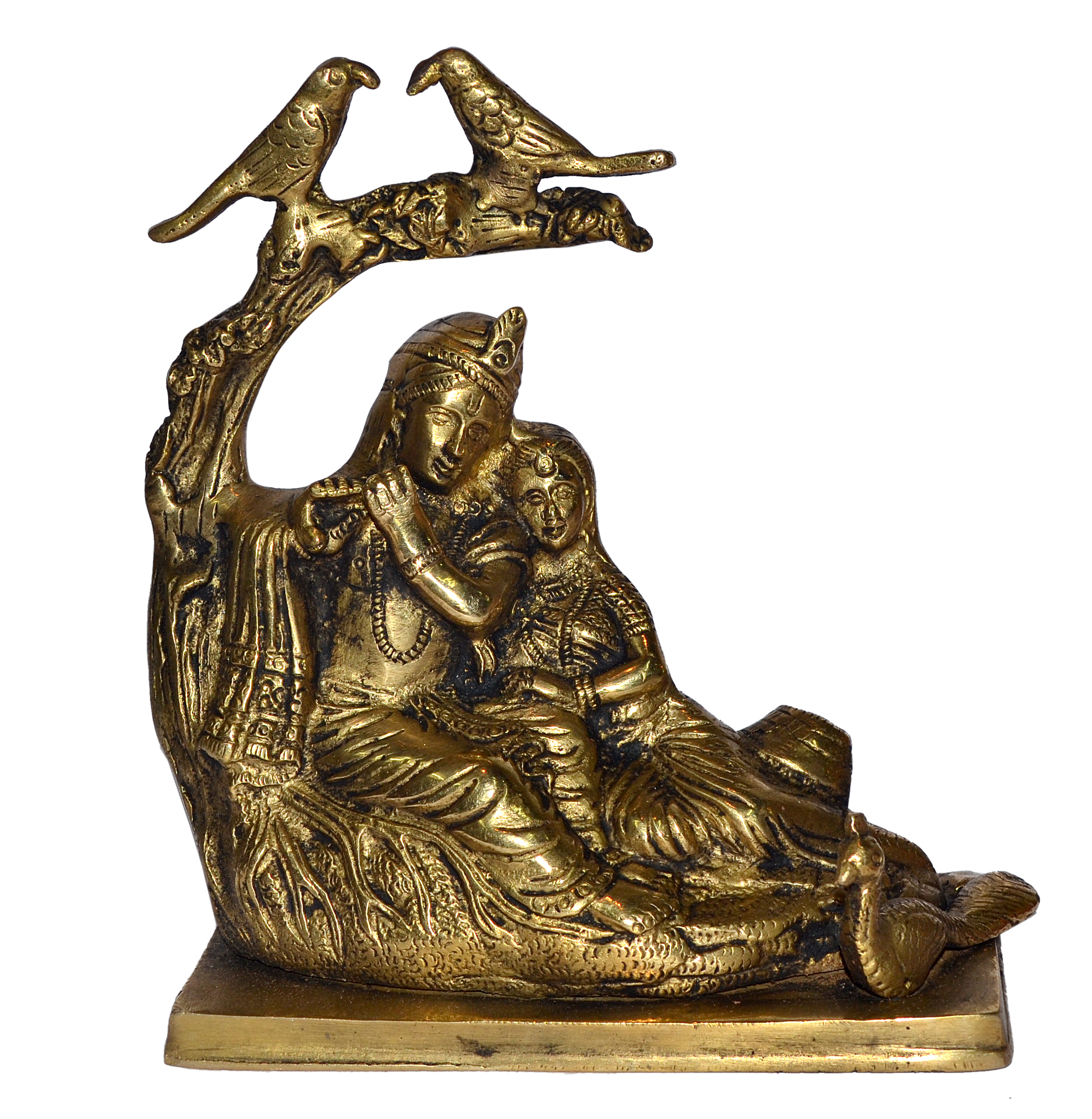Radhe Kirshna Idol In Brass Hindu Religious God Sculpture