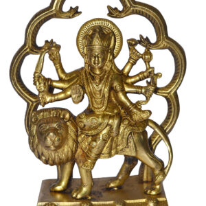 Durga Bisa Idol In Brass Hindu Religious God Sculpture