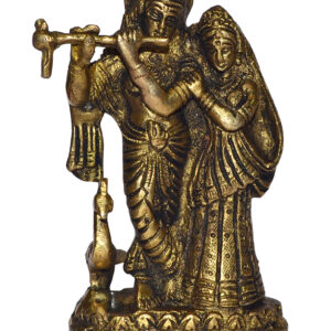 Radhe Kirshna Idol In Brass Hindu Religious God Sculpture