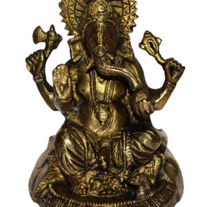 Lord Ganesh Idol In Brass Hindu Religious God Sculpture