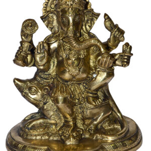 Lord Ganesh Idol In Brass Hindu Religious God Sculpture