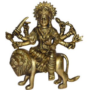 Durga Bisa Idol In Brass Hindu Religious God Sculpture