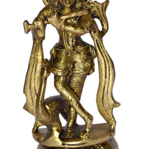 Kirshna Idol In Brass Hindu Religious God Sculpture