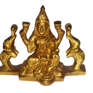 Gaja lakshmi Idol In Brass Hindu Religious God Sculpture