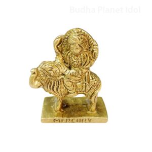 Budha Planet Idol In Brass Hindu Religious Gold Sculpture(SMALL)