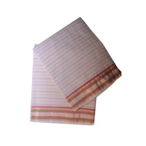 Cream Dhoti With Shawl In Pure Cotton