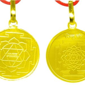 Vishnu Laxmi Yantra Locket Blessed And Energized (Copper Gold Plated.)