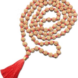 6 Mukhi Indonesian Rudraksha Mala 108 Beads 7mm-9mm Lab Certified