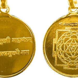 Baglamukhi Yantra Pendant In Pure Copper Gold Plated Blessed And Energized Locket