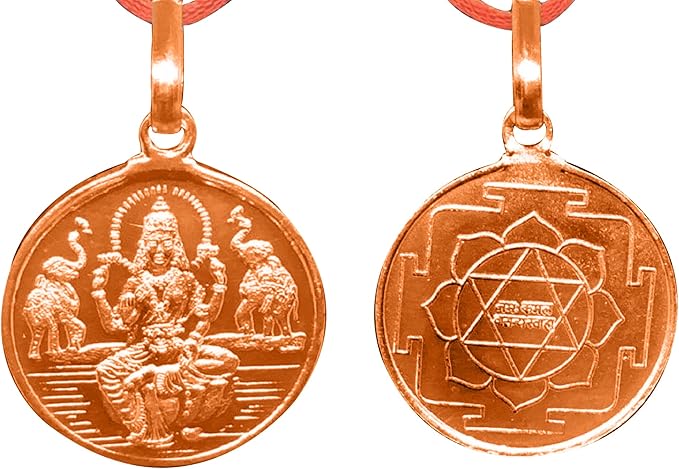 Maha Laxmi Yantra Pendant In Pure Copper 999 Blessed And Energized Locket