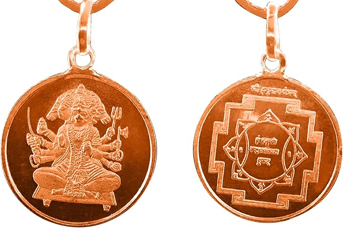 Panchmukhi Hanuman Yantra Pendant In Pure Copper 999 Blessed And Energized Locket