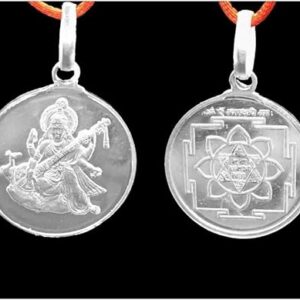 Saraswati Yantra Pendant In Pure Silver 999 Blessed And Energized Locket