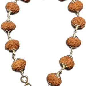 8 Mukhi Indonesian Silver Adjustable Bracelet 9mm-10mm Lab Certified.