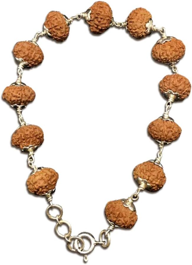 8 Mukhi Indonesian Silver Adjustable Bracelet 9mm-10mm Lab Certified.