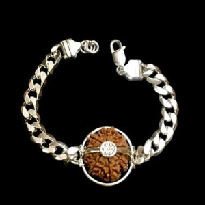 8 Mukhi Rudraksha Bracelet from Nepal 26mm-28mm Silver IGL Lab Certified Original Geniune 100% Natural