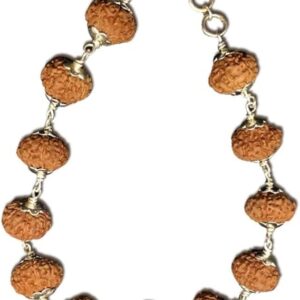 9 Mukhi Indonesian Silver Adjustable Bracelet 9mm-10mm Lab Certified