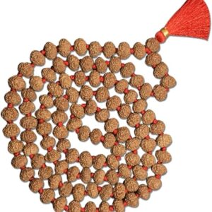 9 Mukhi Indonesian Rudraksha Mala 108 Beads 10mm-11mm Lab Certified