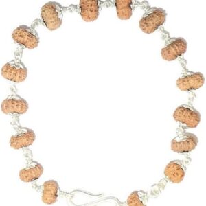 13 Mukhi Indonesian Silver Rudraksha Bracelet 9mm-10mm Lab Certified 16 Pcs String In Pure Silver, 9mm-10mm, Rudraksha, no gemstone