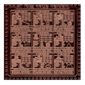 Siddha Navgraha Maha Yantra In Thick Copper Premium Quality 3 Inches X 3 Inches Blessed And Energized