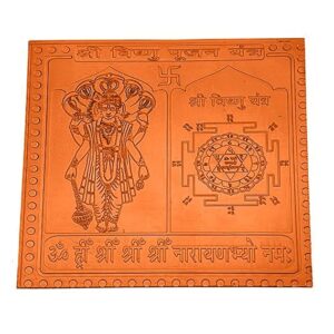 Vishnu Pujan Yantra In Thick Copper Energized (3 X 3 Inch)
