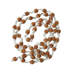 4 Mukhi Indonesian Rudraksha Mala 54 Beads In Silver