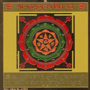 Vishaka Arts Mahamritunjaya Shiv Yantra in Thick Copper – Energized (6 x 6 Inch, Color Plated)