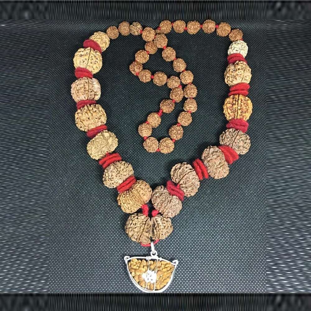 Nepal Siddha Mala (1-14 Mukhi,Ganesh,Gaurishankar) Medium Size
