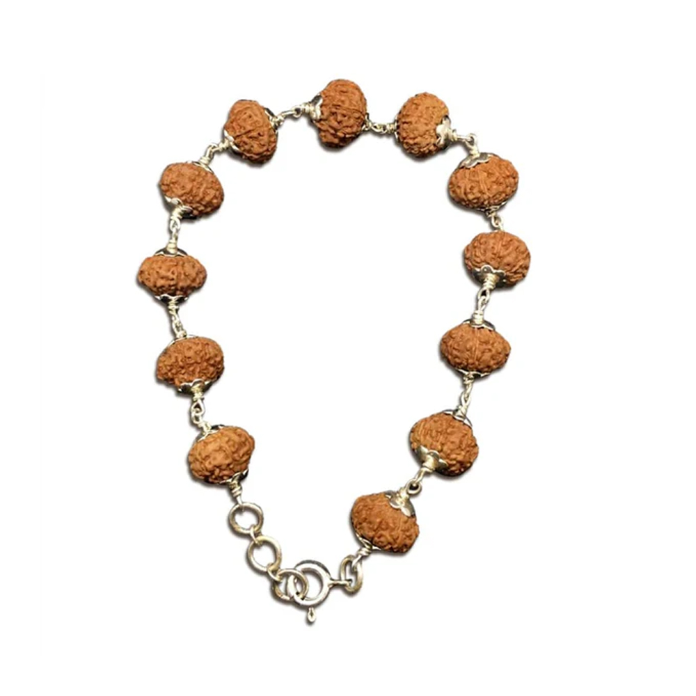10 Mukhi Indonesian Rudraksha Bracelet In Silver