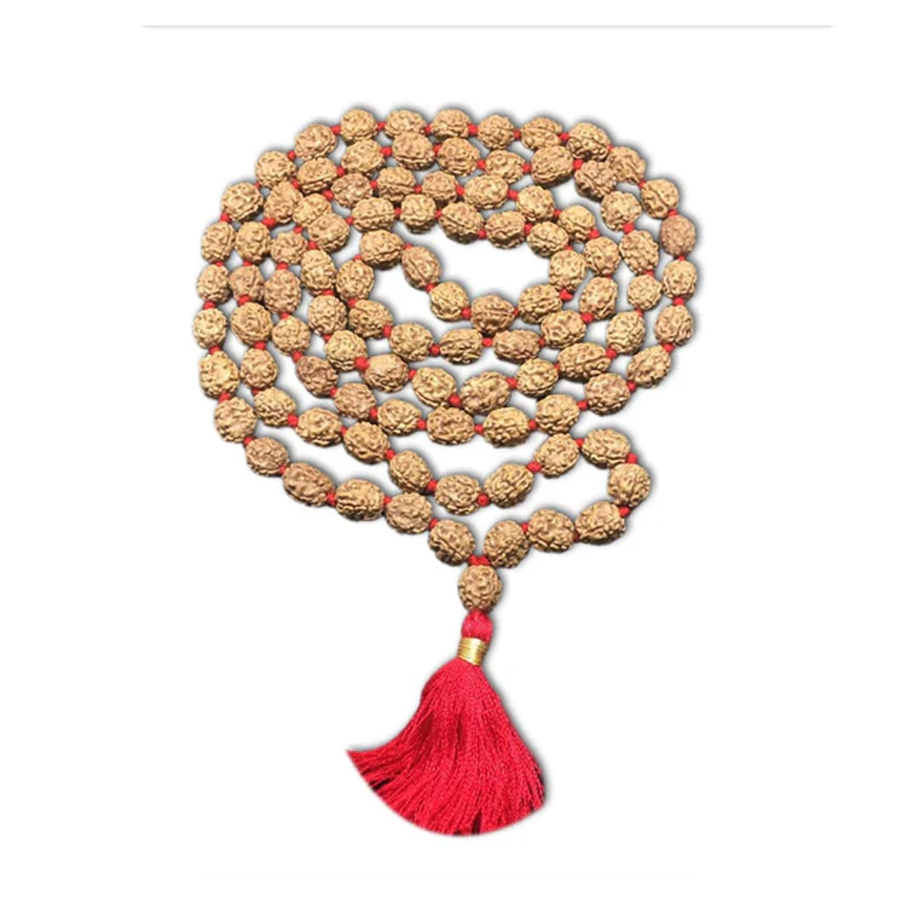 4 Mukhi Indonesian Rudraksha Mala 108 Beads (9mm-11mm)
