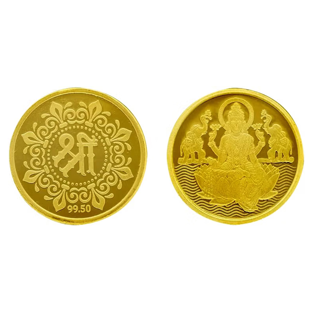 Laxmi Gold Coin 995 / 5 Grams Goddess Laxmi Yellow Gold Coin 24K Original Certified - Image 3
