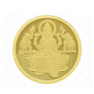 Laxmi Gold Coin 24K / 0.50 Grams Goddess Laxmi Coin In Pure Yellow Gold 99.5% Purity