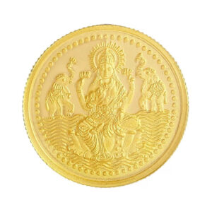 Laxmi Gold Coin 999 / 5 Grams Goddess Laxmi Yellow Gold Coin 24K Original Certified