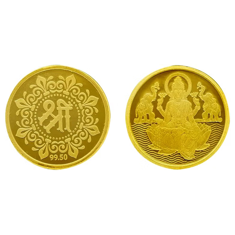 Laxmi Gold Coin 995 / Goddess Laxmi Coin In Yellow Gold Coin 24K Original Certified - Image 3