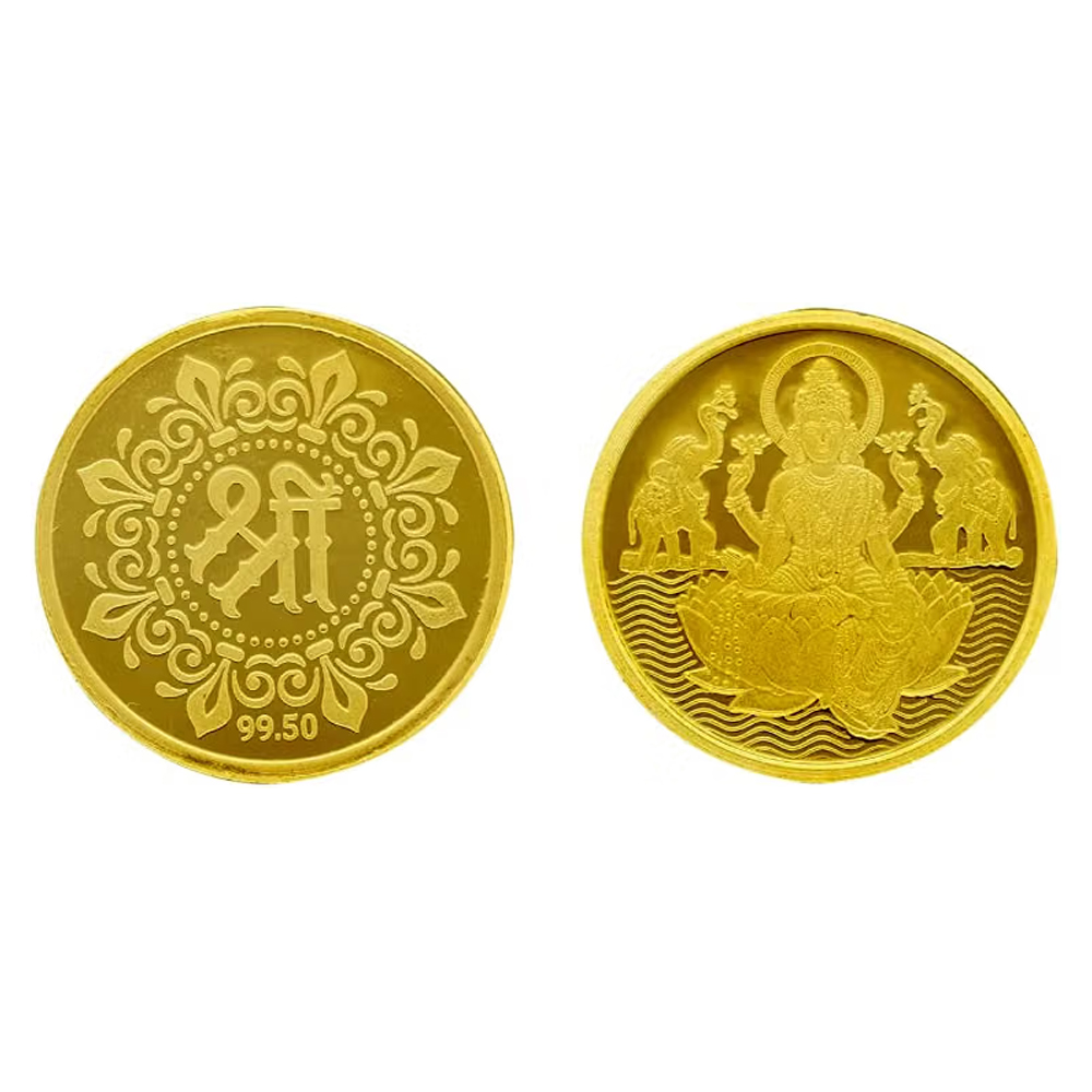 Goddess Laxmi Gold Coin 24K / 1 Gram Laxmi Coin In Pure Yellow Gold 995 Certified Original - Image 3