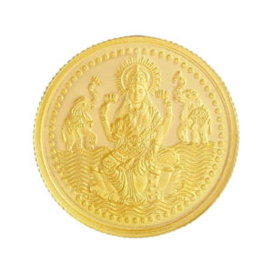 Gold Coin 24K Laxmi / 2 Grams Goddess Laxmi Coin In Pure Yellow Gold 999 Certified Original